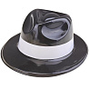 Черная Шляпа Гангстер пластик с бел полосой 1501-1260