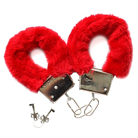 Девичник Glamour party Наручники меховые красные 2001-9887