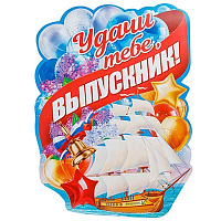 Школьный Праздник Плакат УДАЧИ ТЕБЕ ВЫПУСКНИК 60х44см 1505-2217