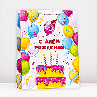 Happy Birthday Пакет Шары Торт С ДР 61х46х20см 2009-3782