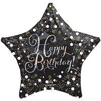 Вечеринка в стиле Black & Gold А ДЖАМБО HB Sparkling Birthd Звезда P45 1203-0600