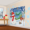 Снеговик Веселый Декорация Снеговик большой+снежинки 1501-2391