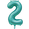 Цифры и числа Шар цифра "2", 101см Сатин Teal 1207-3303