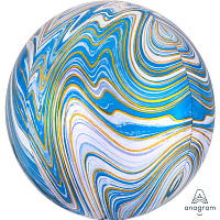 Мрамор Шар 3D СФЕРА 40см Мрамор Blue Яркий 1209-0326