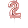 Цифры и числа Шар цифра "2" 40см RoseGold под воздух 1206-1213