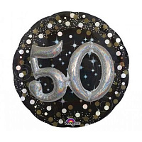 Юбилей Шар ДЖАМБО HB Sparkling Birthd 50 gold 1203-0684