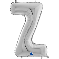 Буквы Шар буква "Z", 66см Silver 1207-3791