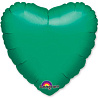 Зеленая Шарик 45см сердце металлик Green 1204-0181