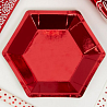 Красная Тарелка фольг шестигр красная 12см 8шт 1502-5193