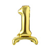 Шар ЦИФРА 1 32" Gold на подставке 1207-3935
