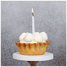 Свечи для торта с подст блеск белые 10шт
