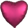 Красная Шар сердце 45см Сатин Pomegranate 1204-0838