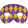  Полумаска Арлекин фиолетово-золотая 1501-2617