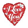  Шар 45см I Love You Сердце классик 1202-2249