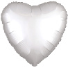 Белая Шар сердце 45см Сатин White 1204-0839