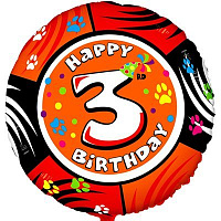 Цифры и числа Шарик 45см Happy Birthday Цифра "3" 1202-1783