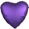 Фиолетовая Шар сердце 45см Сатин Purple 1204-0832