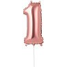Цифры и числа Шар цифра "1" 40см RoseGold под воздух 1206-1212