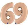 Цифры и числа Шар цифра "6", "9", 101см, Нюдовый Сатин 1207-4676