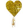 Love Бриллиант Пиньята Сердце золотое, с лентами 1507-1943