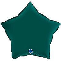 Зеленая Шар Звезда 45см Сатин Emerald Green 1204-1370