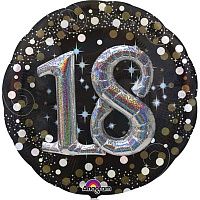 Юбилей Шар ДЖАМБО HB Sparkling Birthd 18 gold 1203-0677