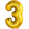 Цифры и числа Шар цифра 3 Металлик Золото 66см 1207-4784