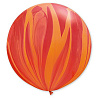 Мрамор Шар Qualatex 76см Супер Агат Red Orange 1108-0352