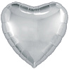 Серебряная Шар сердце 76см Металлик Silver 1204-1018