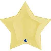 Элегантная Вечеринка Шар ЗВЕЗДА 91см Пастель Matte Yellow 1204-0900