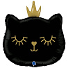 Котики Шар фигура Кошечка в короне чёрная 1207-4602