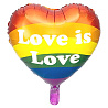 Радужная Шар 45см Сердце LOVE IS LOVE 1202-3695