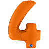 Цифры и числа Шар цифра "4", 101см Пастель Orange 1207-5385