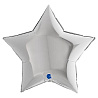 Серебряная Шар ЗВЕЗДА 91см Металлик Silver 1204-1269