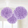 Фиолетовая Помпоны бумажные Лиловые Lilac, 3 штуки 1501-2502