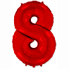 Цифры и числа Шарик цифра "8", 40" Red 1207-4191