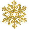  Снежинка пластик блеск золотая, 16 см 1501-3793