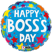 Текстовые дизайны Шар 45см Boss's Day звезды 1202-3874