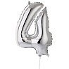 Цифры и числа Шар цифра "4", 40см Silver под воздух 1206-1112
