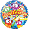 Совушки Шар 45см Happy Birthday Совы 1202-2993