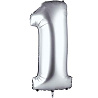 Цифры и числа Шар цифра "1", 66см Silver 1207-3199