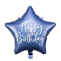Happy Birthday Шар 45см HB Звезда голографическая Blue 1202-3606