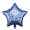 Happy Birthday Шар 45см HB Звезда голографическая Blue 1202-3606