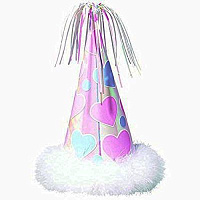Девичник Glamour party Колпак фольг с перьями Сердца перл 25смА 1501-4197