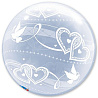  Шарик BUBBLE DECO 20" Сердца и голуби 1202-1161