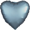 Синяя Шар сердце 45см Сатин Steel Blue 1204-0831
