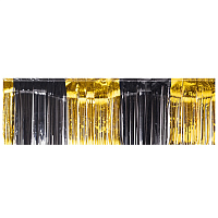 Вечеринка в стиле Black & Gold Гирлянда-бахрома фольг золот/чер2мХ25смG 1505-2347
