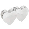 Горячие сердца! Грузик для шаров Два сердца, серебро 1302-0749