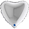 Серебряная Г Б/РИС СЕРДЦЕ 9" Металлик Silver 1204-1475