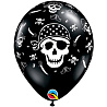 Пираты Шары 28см Пиратский череп Onух Black 1103-0502